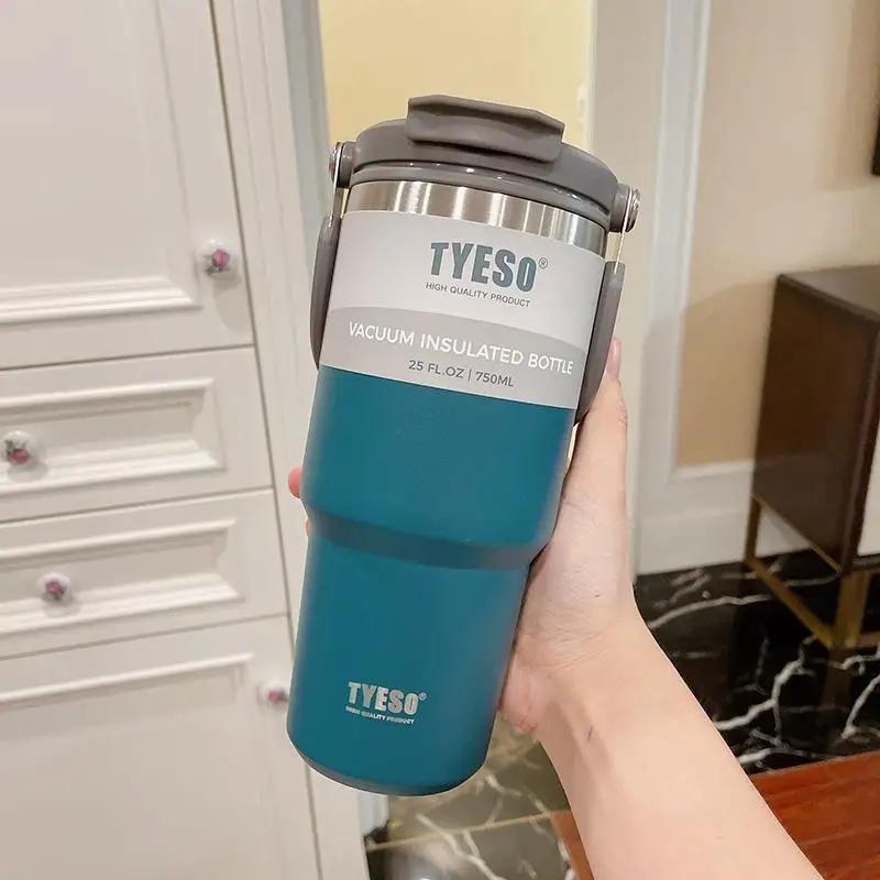 600ml 750ml 900ml Coffee Cup Thermal Vacuum Mug Stainless Steel Non-slip Leak-Proof Thermos Insulated Cup Milk Tea Water Bottle