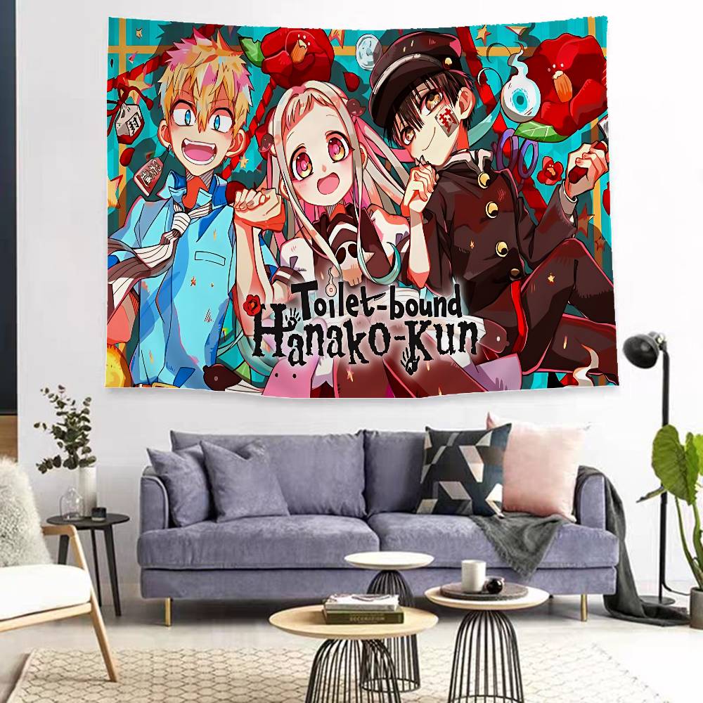 Anime Toilet Bound Hanako Kun Anime Tapestry Hippie Flower Wall Carpets Dorm Decor Cheap Hippie Wall Hanging