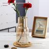 Transparent Minimalist Glass Vase for Office Decoration with Fresh or Dried Flowers