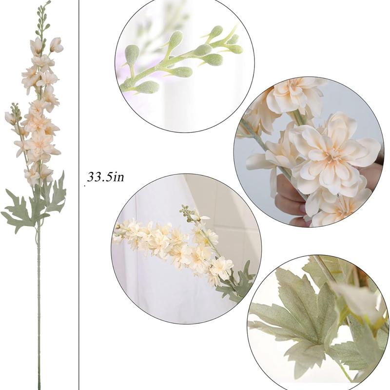33.5in Artificial Flowers Bouquet for Home Room Decor Fake Flower Garden Party Wedding Marriage Decoration Outdoor Vase Ornament