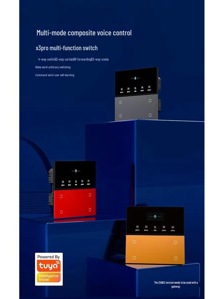 Tuya Zigbee Voice-Controlled Three-in-One Smart Home Switch