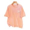 Plus Size Women's Summer Ice Silk Knit Slimming T-Shirt, Short Sleeve - Style 8110