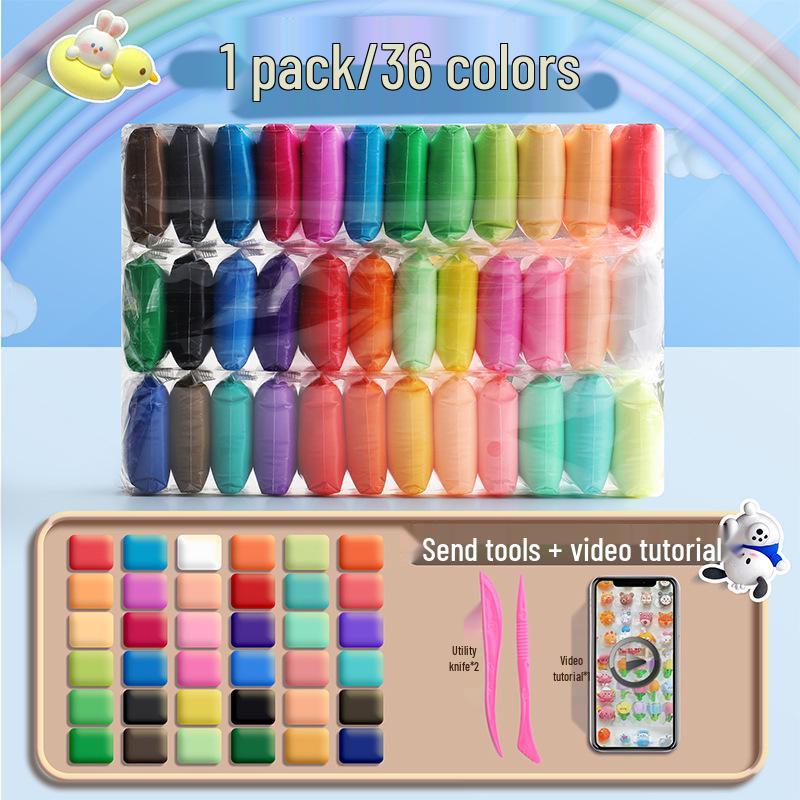 Super Light Handmade Clay: Safe, Colorful DIY Plasticine In 12, 24, or 36 Colors for Kids