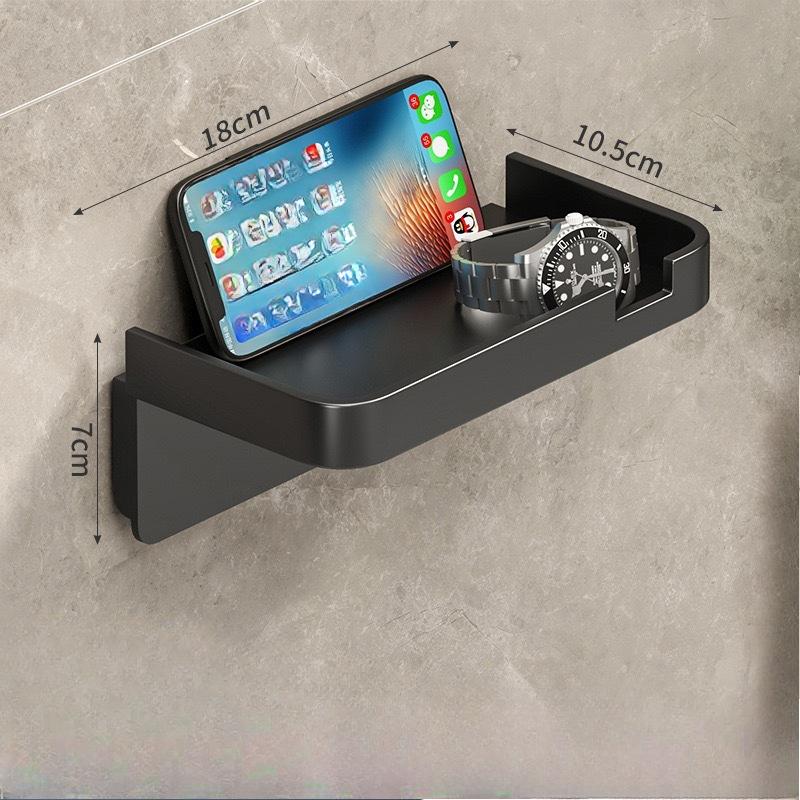 

Самоклеящийся держатель для туалетной бумаги с полкой для телефона - Легкая установка без сверления, Прочный пластик, Идеально подходит для хранения смартфона, часов