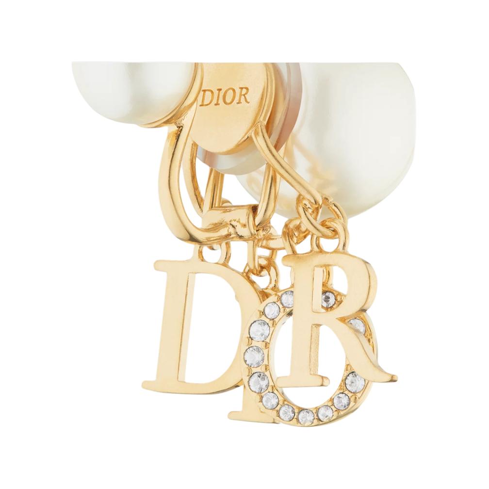 Dior Tribales Resin Pearl Metal Crystal Earrings Women Earrings Gold E2382WOMCYD301