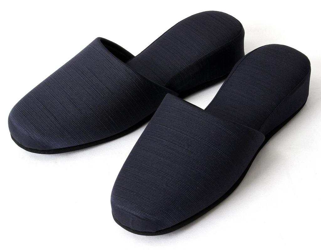 Made in entrance exam size portable slippers with 4cm perfect for conferences and entrance ceremonies size S navy Japan, slippers, 22cm-28cm, heel,
