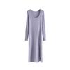 New autumn and winter solid color dress women's long dress slim temperament thin knitted backing sweater skirt
