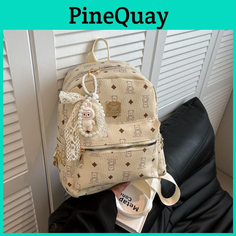 Cute Bear Backpack For Women With Pu Material And Large Capacity For Daily Commuting