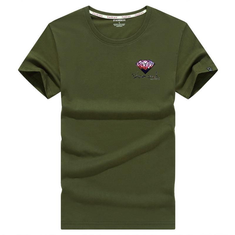 Men's Large White Round Neck Loose-Fit Short-Sleeve T-Shirt