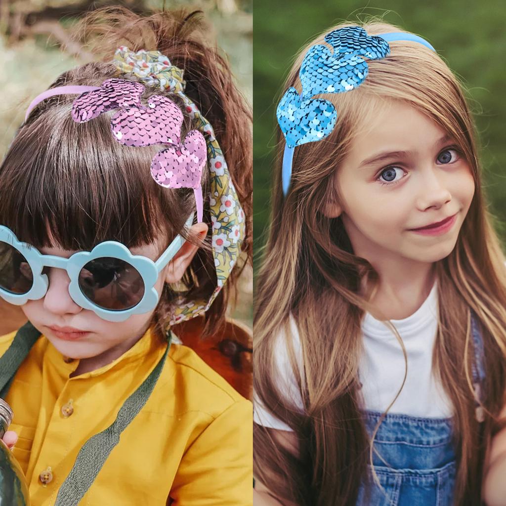 Valentines Cute Heart Headband Glitter Heart Shape Hair Hoop for Women Girls Valentines Day Wedding Birthday Party Gift New Year