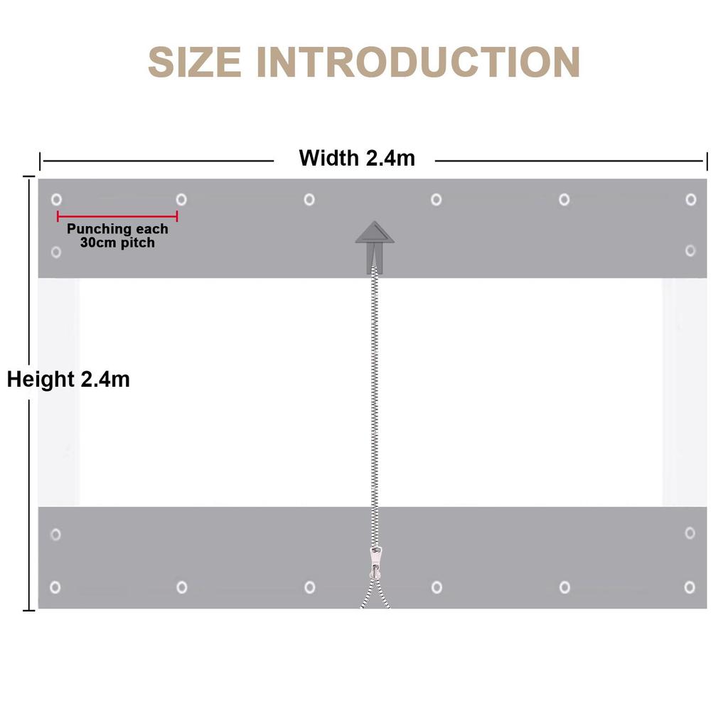 420 G/m² PVC Tarpaulin Transparent with Zip, Waterproof Tarpaulin for Outdoor Furniture, Porch, Pergola