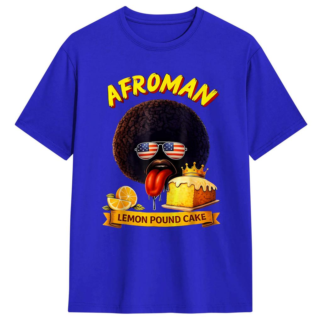 2026 AfroUnisex Lemon Pound Cake TShirt Summer 100 Cotton TShirts For Unisex Casual Tshirt Short Sleeve Vintage Tees