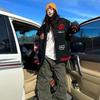 Men's and Women's Trendy American Letter Baseball Jacket, Embroidery Color Block Patchwork, Loose Fit for Autumn and Winter.