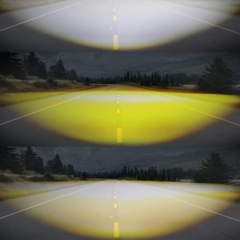 Powerful LED Double Color Fog Light Lamp Bulbs for Car Easy to Install Waterproof Long Distance Drivers Foggy Rainy Days