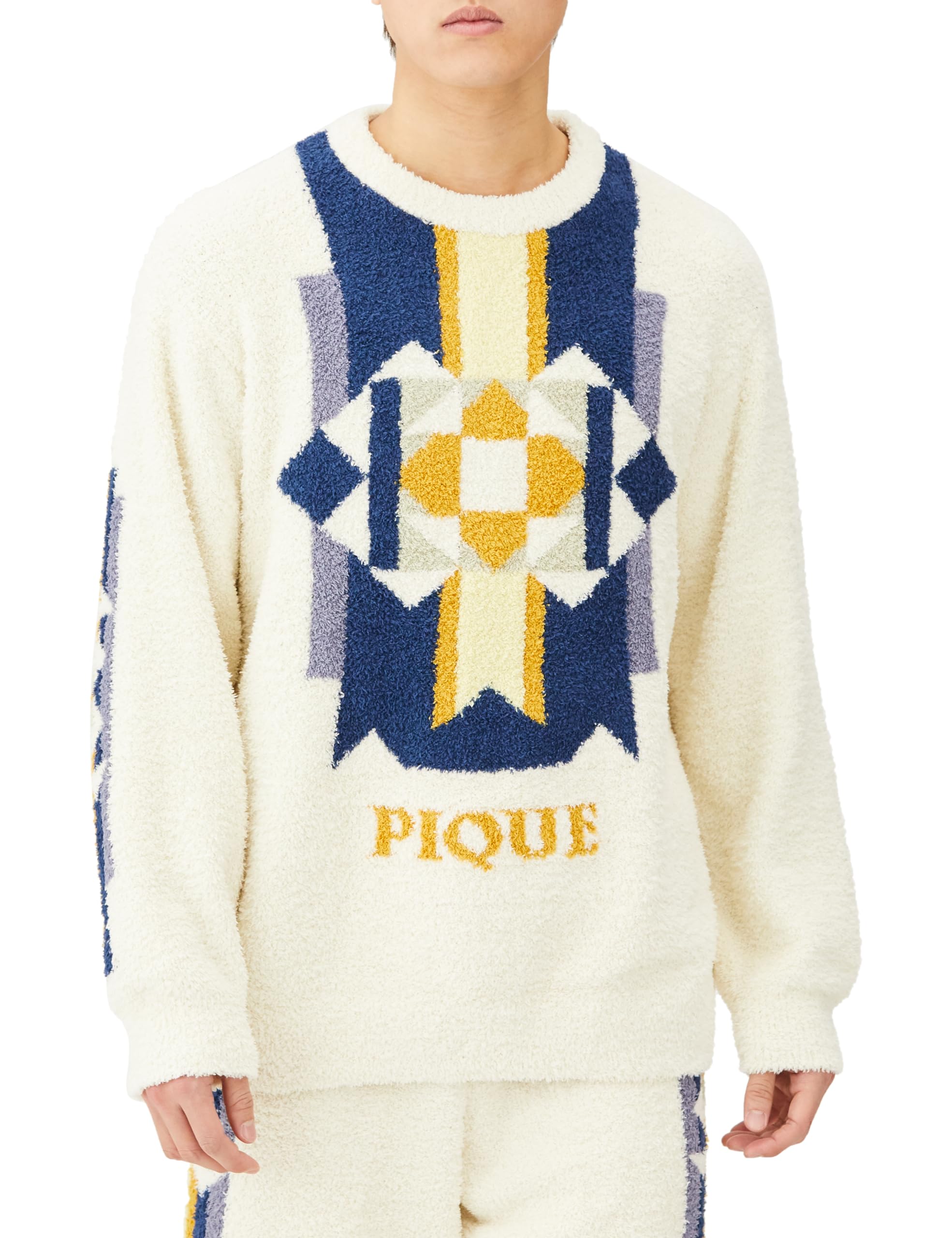

HOMME Baby Moco Block Pattern Пуловер PHNT235904 CRM L [Gelato Pique] Мужской