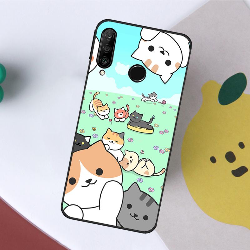 Neko Atsume For Huawei Nova 10 9 SE 11 Pro Y60 Y70 Y90 Y61 Y91 Y72 Y73 12i 11i 8i P20 P40 P30 Lite Case