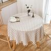 Polyester Linen Tassels Tablecloth, Black Peony Printing Dust-Proof Table Cover,for Kitchen Dinning Coffee Teatable Home Decor