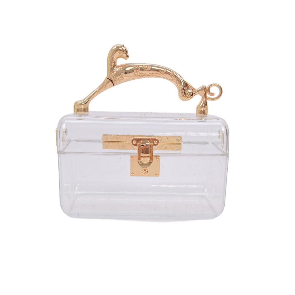 Acrylic transparent bag women's 2026 new pearl chain handbag shoulder chain box bag