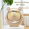 Cartoon Bear Small Fan Usb Charging Strong Wind Handheld Mini Portable Convenient Student Desk Children'S Strong Wind