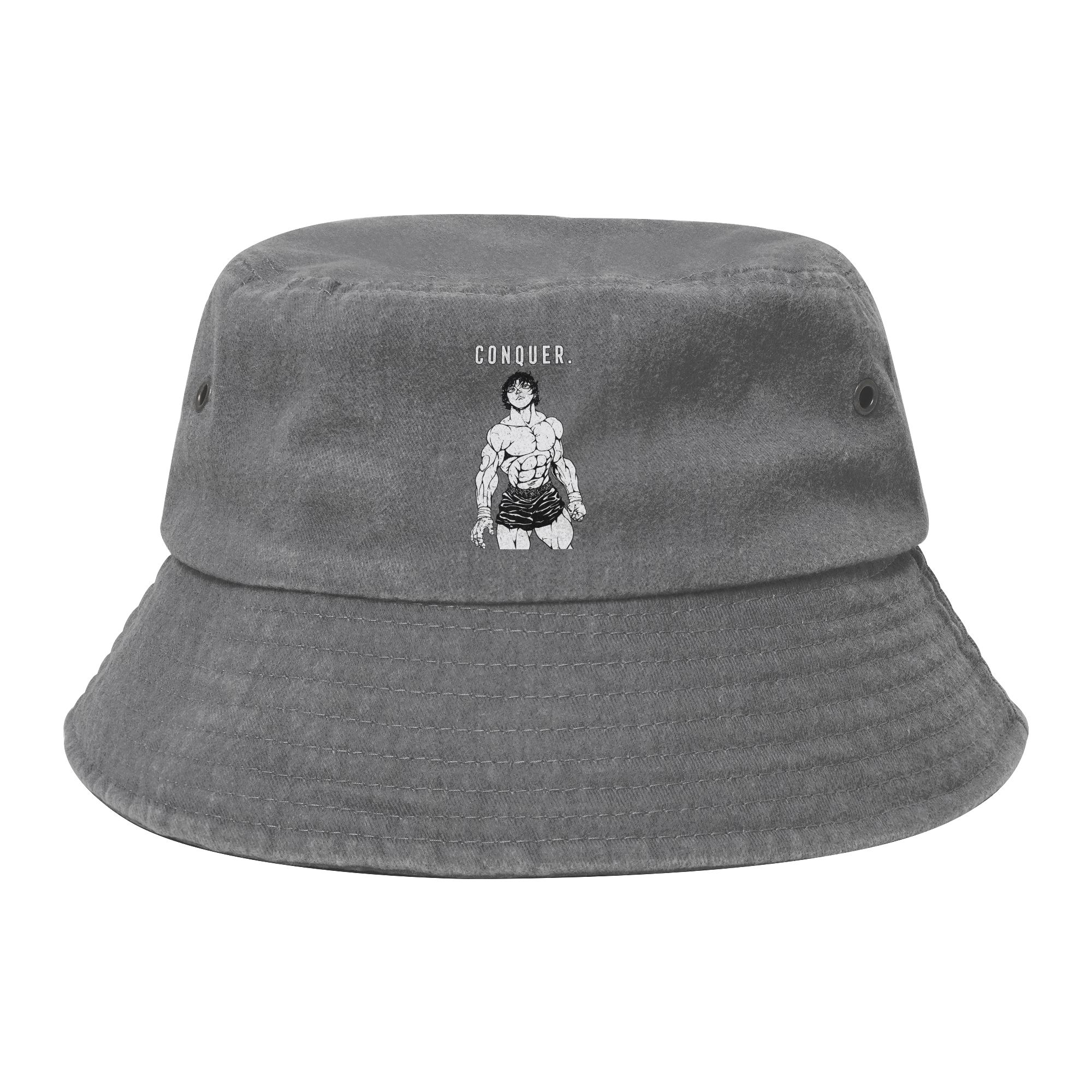 Women Unisex Bucket Hat Baki Hanma Conquer Hot Summer Headwear Lightweight Outdoor Sport Fishing Caps Anime Irish Country Hat Gift One Size