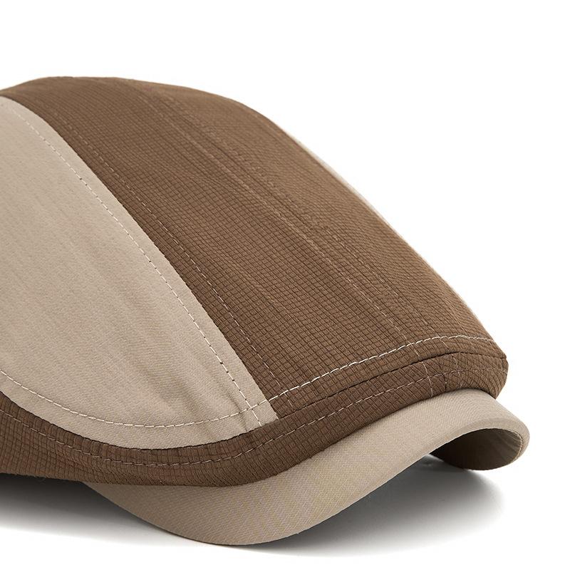 Contrast Quick-Drying Forward Hat Men's Summer Thin Breathable Beret British Newspaper Boy Hat Paintsman Hat