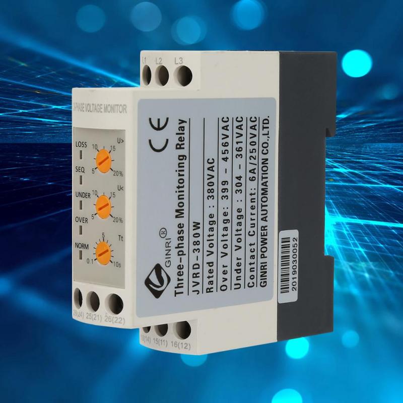 Suchinm Adjustable Over Under Voltage Relay Home JVRD-380W Adjustable Circuit Voltage Protector Three Phase Over Under Voltage Monitoring Relay for House Suchinm Adjustable Over Under Voltage Relay Home JVRD-380W Adjustable Circuit Voltage Protector Three Phase Over Under Voltage Monitoring Relay for House