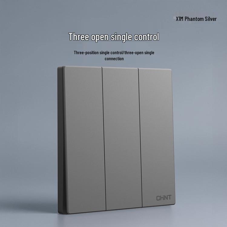 Chint 16A One-Gang 5-Hole Air Conditioner Wall Socket, Cream, Type 86, Phantom Silver Grey