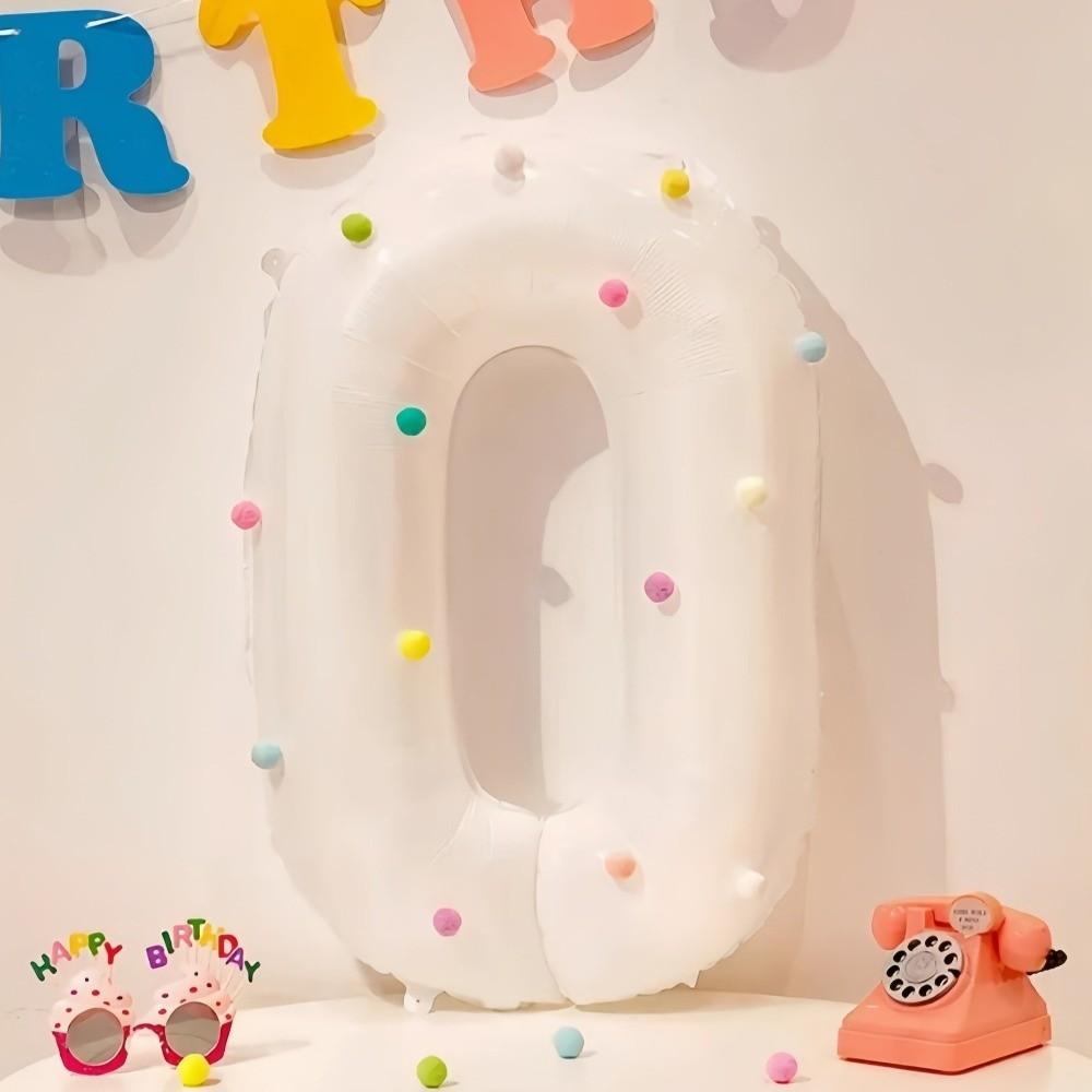Colorful Plush Balls Number 0-9 Balloons White Birthday Party Decorations Birthday Party Number 0