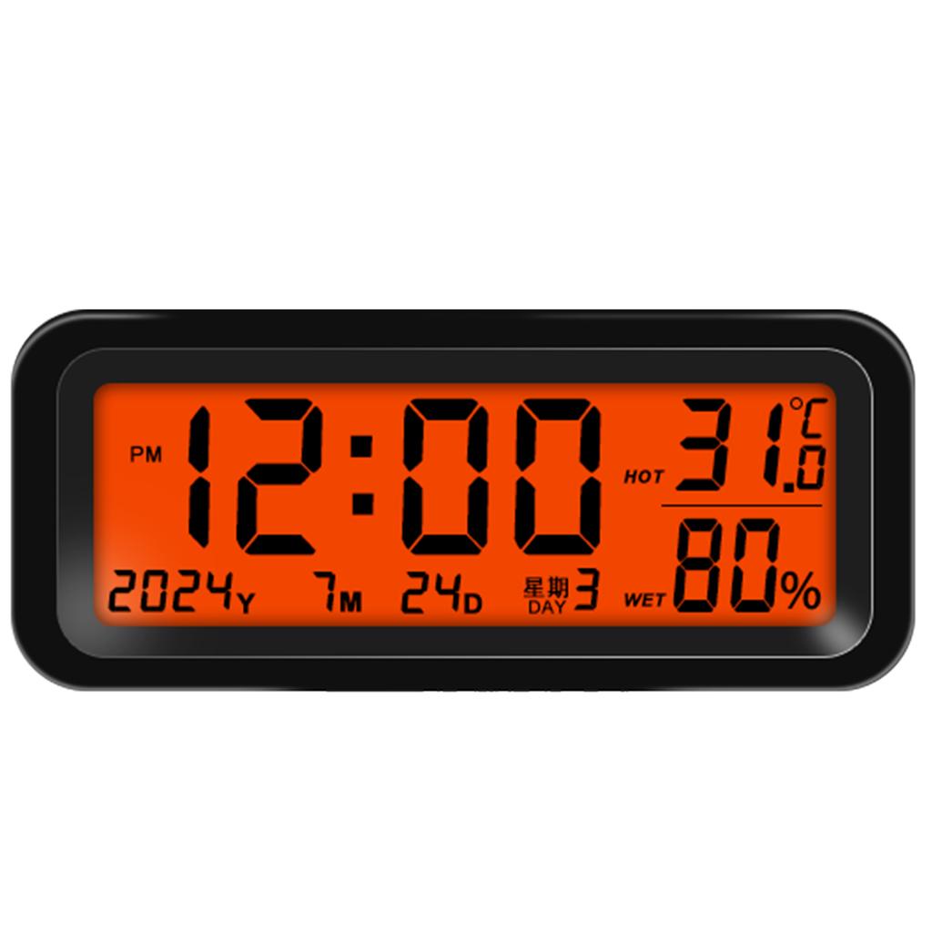 Small Digital Car Dashboard Clock Solar Powered & Rechargeable Clear LCD Time Display Watch Stick On Car Clock