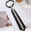 Black Rhinestones Tie Academic Style Decoration Shirt Tie Temperament Long Necktie  Students