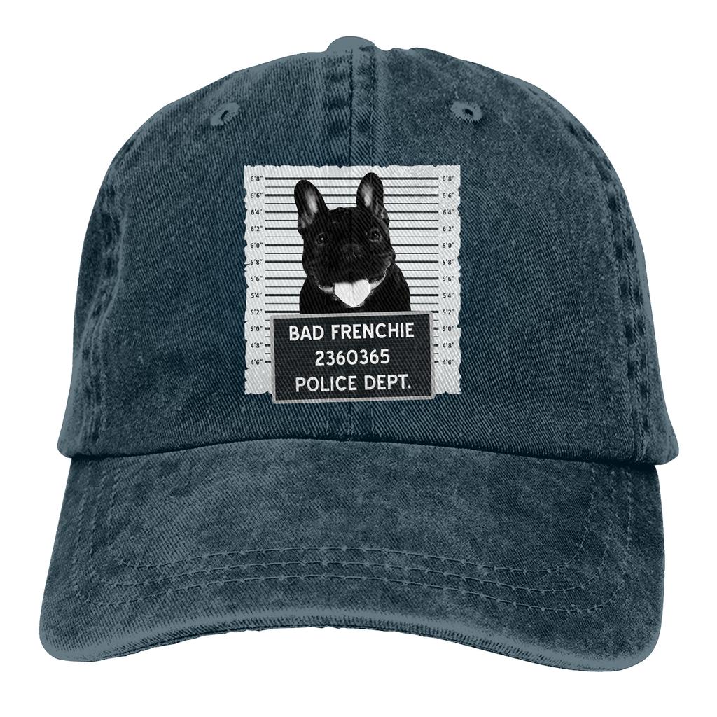 Vypraná unisexová baseballová čepice Frenchie Mug Shot Trucker Snapback čepice Táta Klobouk Francouzský buldoček Pet Dog Lover Golfové čepice