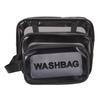 3pcs PVC Makeup Bag Multifunction Waterpeoof Lightweight Transparent Portable Cosmetic Bag for Men Women Black