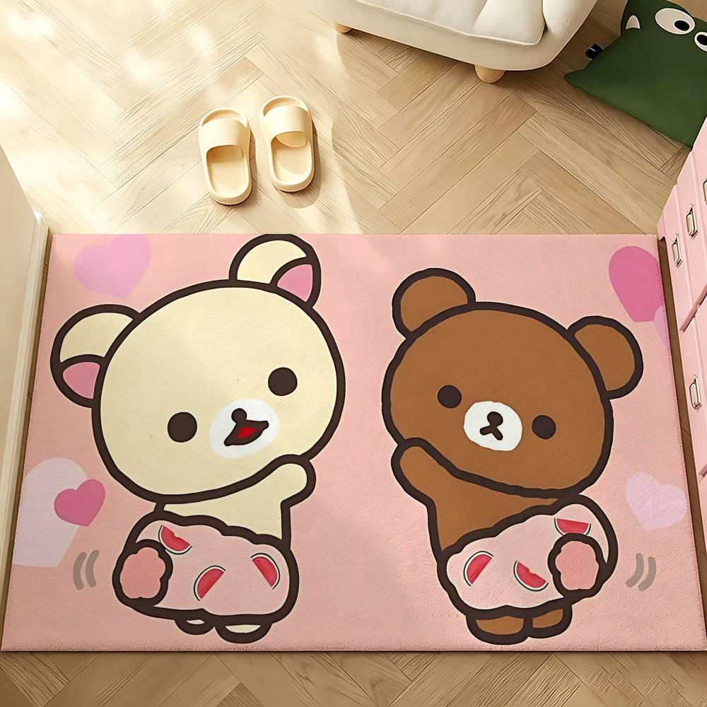 Cartoon R-Rilakkumas Carpet Bathroom Anti-slip Mat Door Mat Home Decoration Mat Entrance Door Mat Scratch-resistant Door Mat