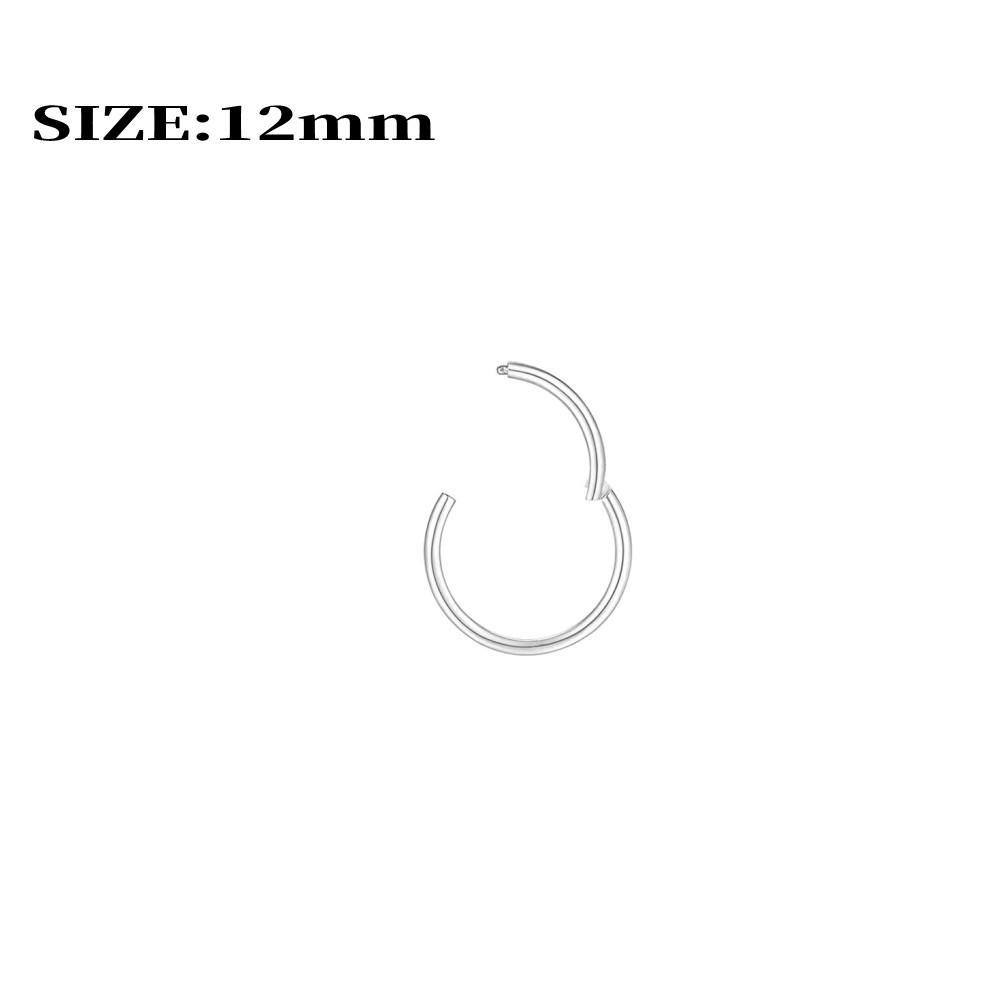 316L Surgical Stainless Steel Nose Hoops Hinged Clicker Septum Rings for Nose Cartilage Body Piercing Jewelry