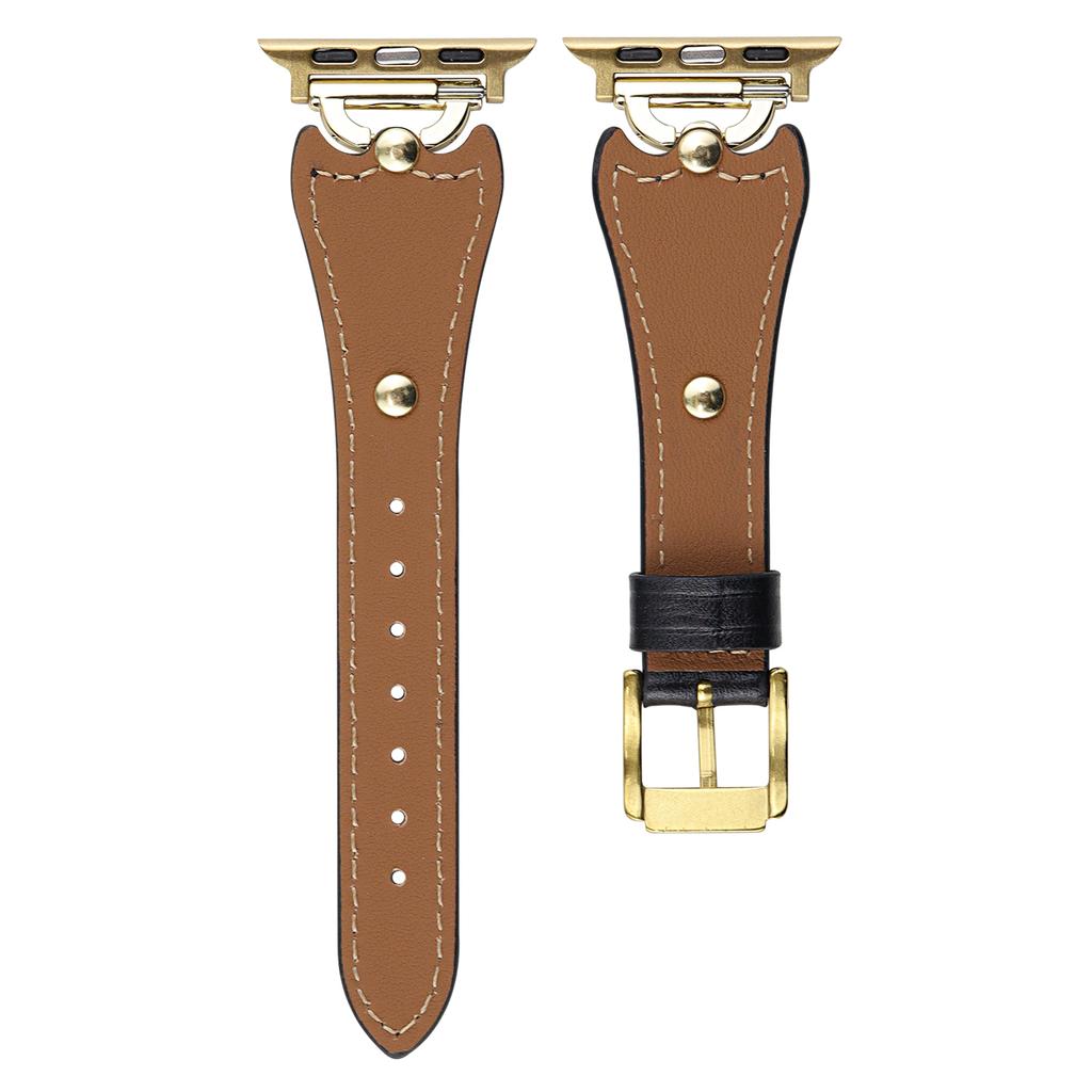 Wrist Strap for Apple Watch Series 10 9 8 7 SE 6 5 4 3 2 1 42mm 41mm 40mm 38mm D Metal Buckle Genuine Cow Leather Band