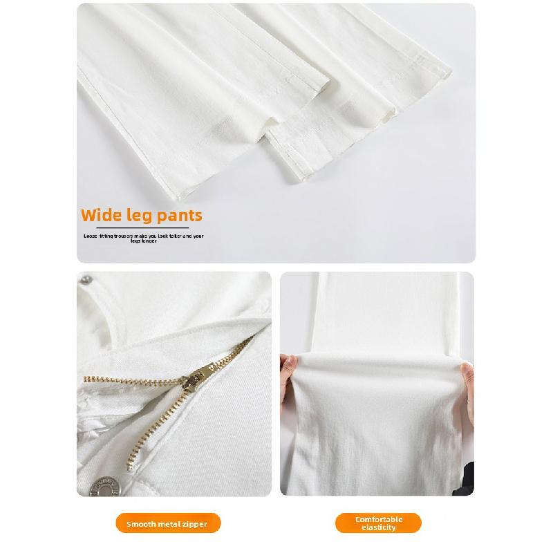 2026 New High-Waisted Wide-Leg Flared Jeans for Women, Loose Fit, Draped, Floor-Length Pants