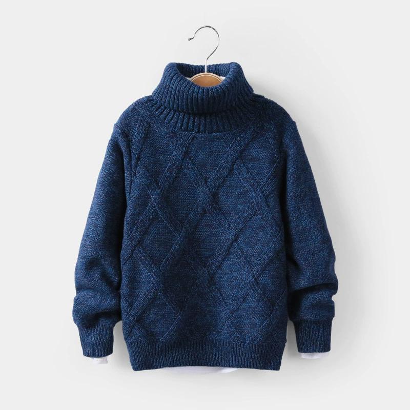 Children's Turtleneck Sweaters Big Children's Korean Children's Clothing Thickened and Velvet Autumn and Winter Pullover Baby Bottoming Shirt