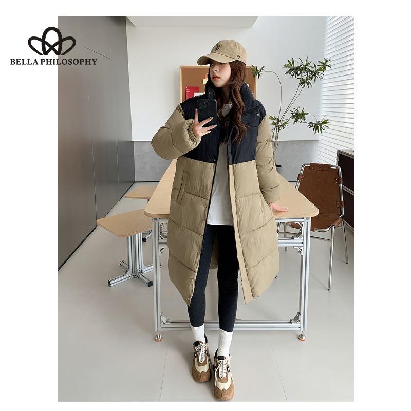 

Осень-зима, новое свободное теплое пальто с хлопковой подкладкой, корейский стиль, контрастное цветное пальто с воротником, повседневное утолщенное пальто с хлопковой подкладкой L зелёный