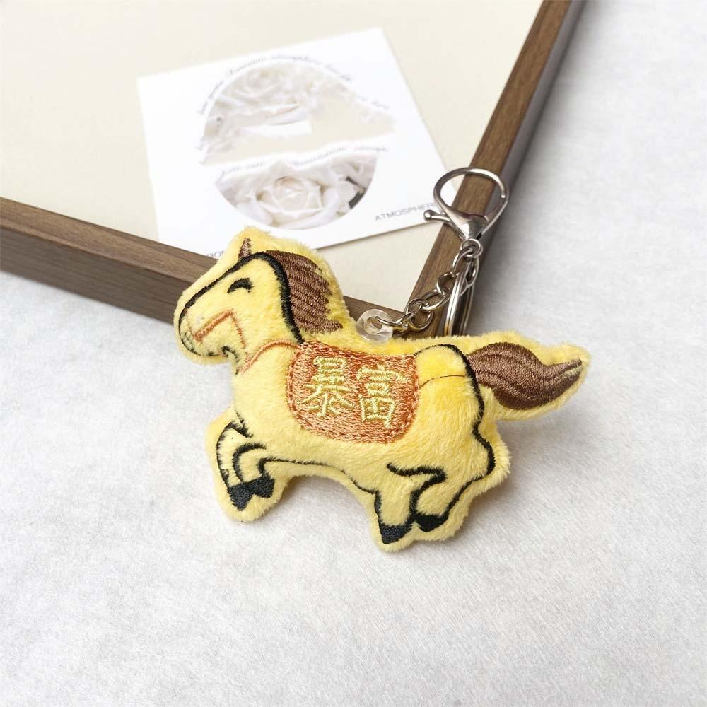 Mascot Plush Horse Keychain Creative Cartoon Steed Doll Zodiac Pony Figurine  Home Decoration