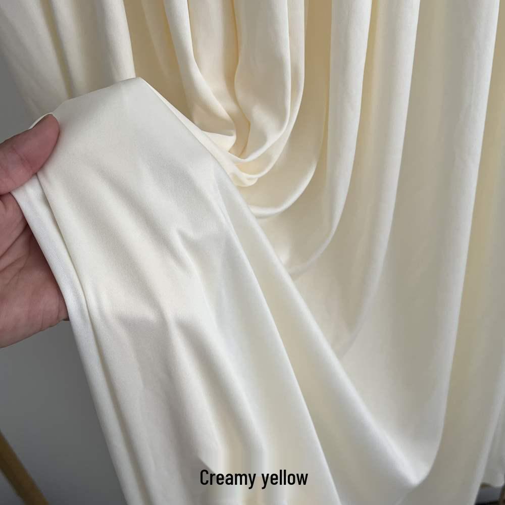 Кремовая Свадебная Двусторонняя Эластичная Молочная Шелковая Драпировочная Ткань для Потолочного Декора в Корейском Стиле