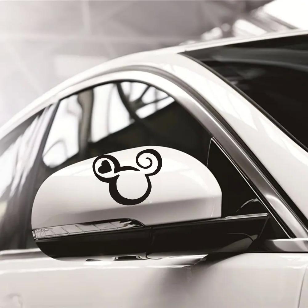 2pcs Cute Cartoon Mouse Car Stickers for Auto Rearview Mirror Truck Body Racing Helmet Motorcycle Tank Durable Decoration