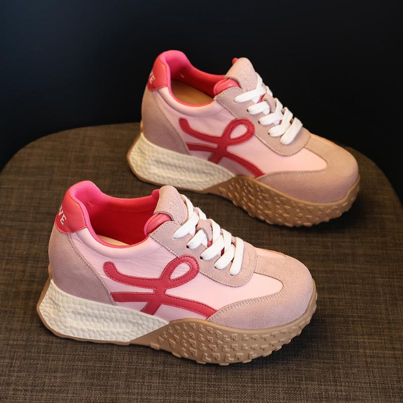 

3A1 thick-soled inner height increase, moral training Forrest Gump dad shoes, women s spring and summer new muffin sports and leisure shoes 39 розовый