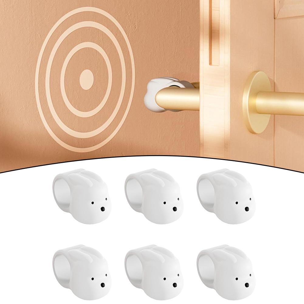 Decorative For Door Stops 6 Pack Bunny Style Silicone Wall Protectors for For Door Handles 16 to 20 mm Diameter Soft Material