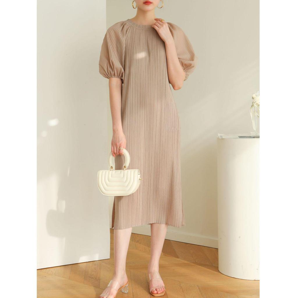 2026 Summer Miyake High-End Pleated Loose Pastoral Dress