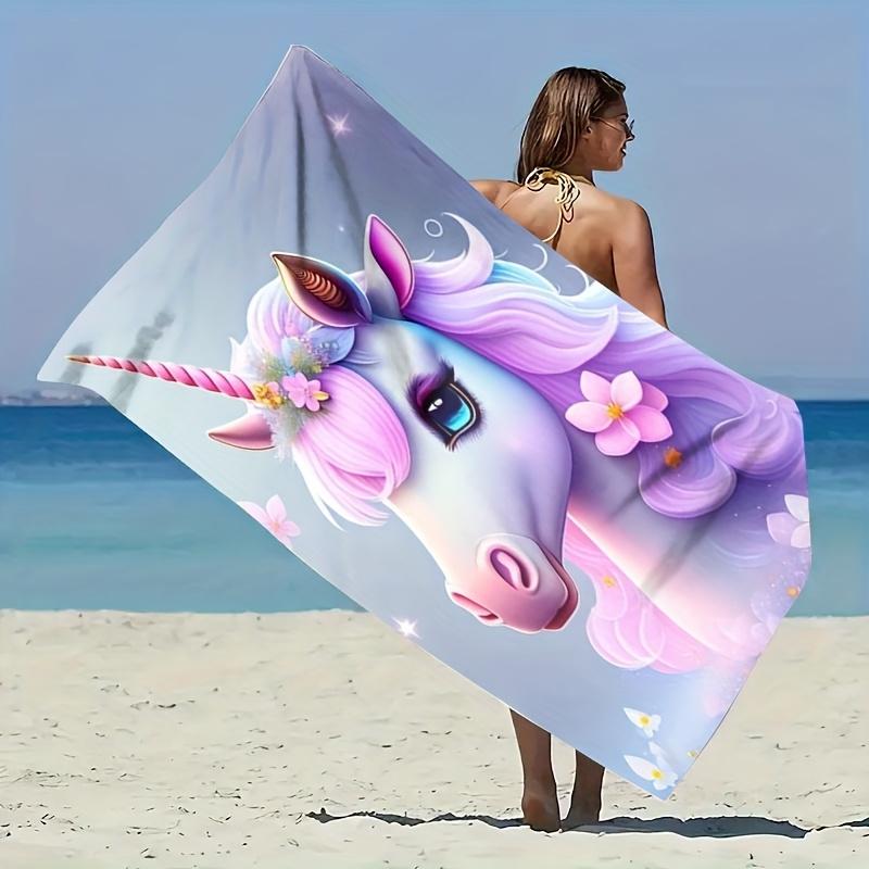 1pcUnicorn Pattern Beach Towel,Suitable for Seaside Beach,Swimming Pool,Bathroom,Camping Travel,Yoga Fitness Multi-purpose Beach