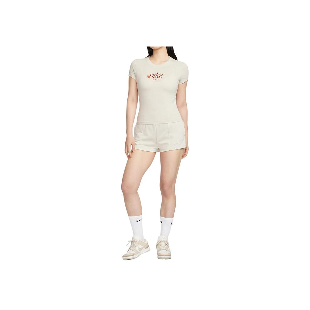 Nike Sportswear Women's Slim Fit Knit T-Shirt Light Orewood Brown HF9723-104