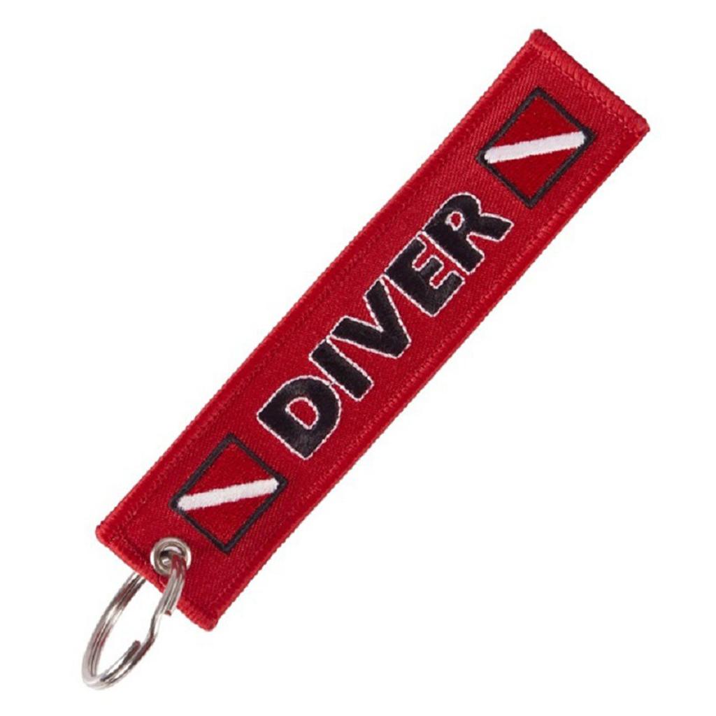 Polyester Embroidered Diver Keychain Lightweight Key Holder Accessories for Scuba Enthusiasts and Outdoor Adventures