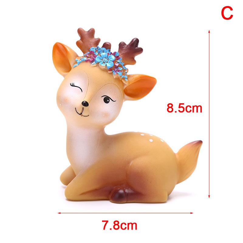 1pc Statue Deer Decorations Fawn Kawaii Sleeping Animal Decor Silicone Animal Statue for Home Tabletop Decor Kids Gift