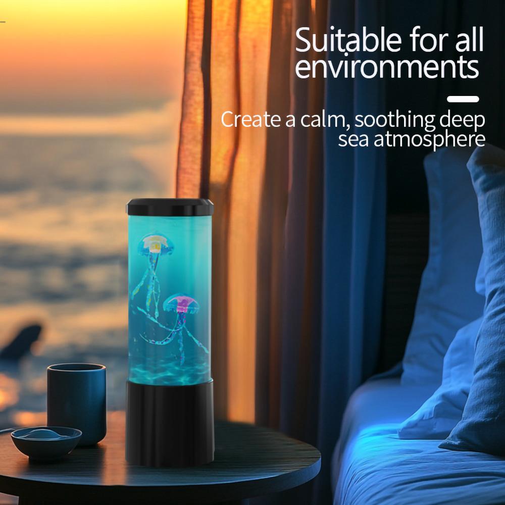 7Colors S Size Jellyfish Lava Lamp Aquarium Ocean Night Lights LED Jellyfish Mood Lights With For Home Bedroom Desktop Decoratio