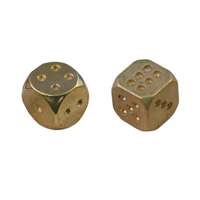 Yellow Metal Dice 6 Sided Dice 11mm Game Dice for DND RPG Game Entertainment Board Games